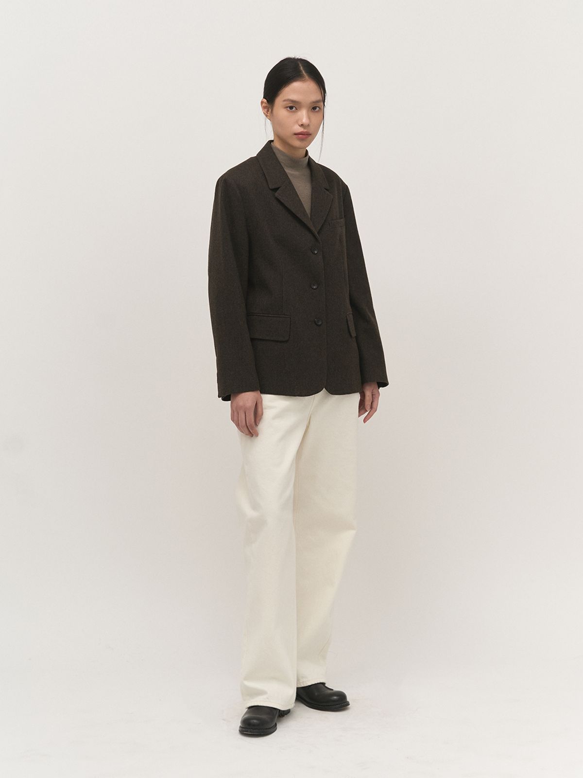 러프사이드 화이트라벨(ROUGH SIDE WHITE LABEL) Wool Classy Jacket M.Brown