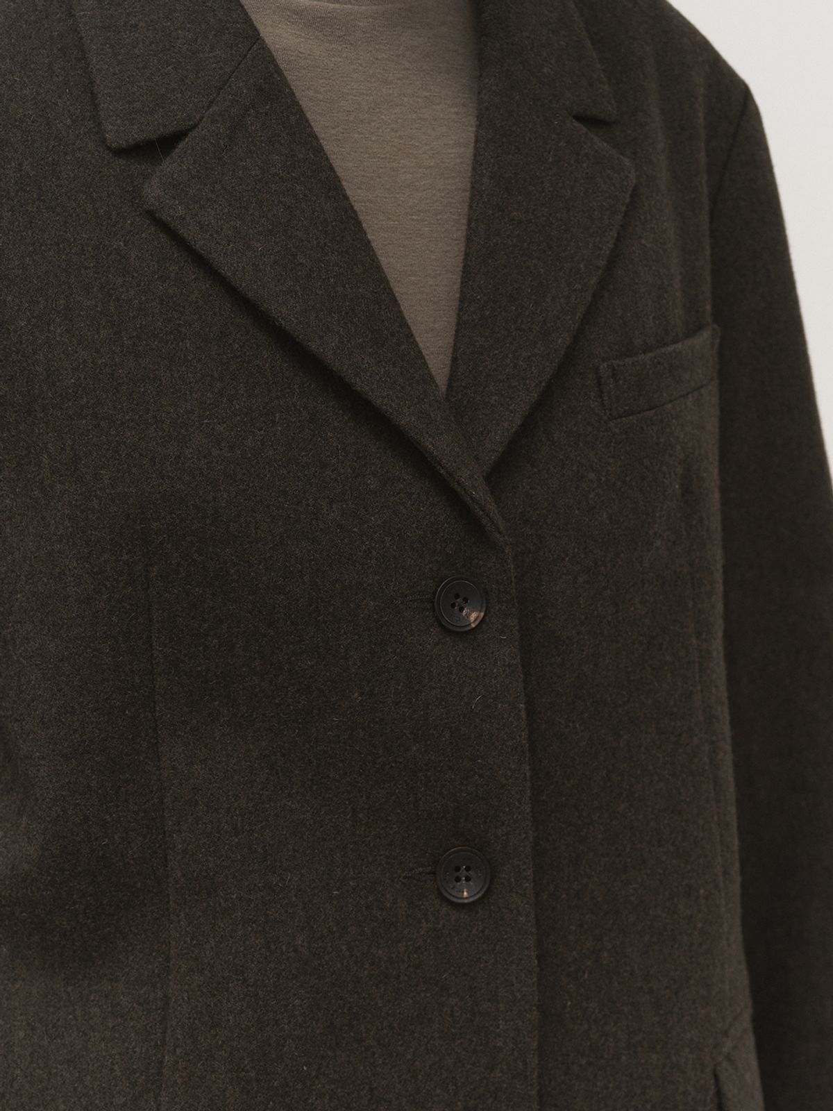 러프사이드 화이트라벨(ROUGH SIDE WHITE LABEL) Wool Classy Jacket M.Brown