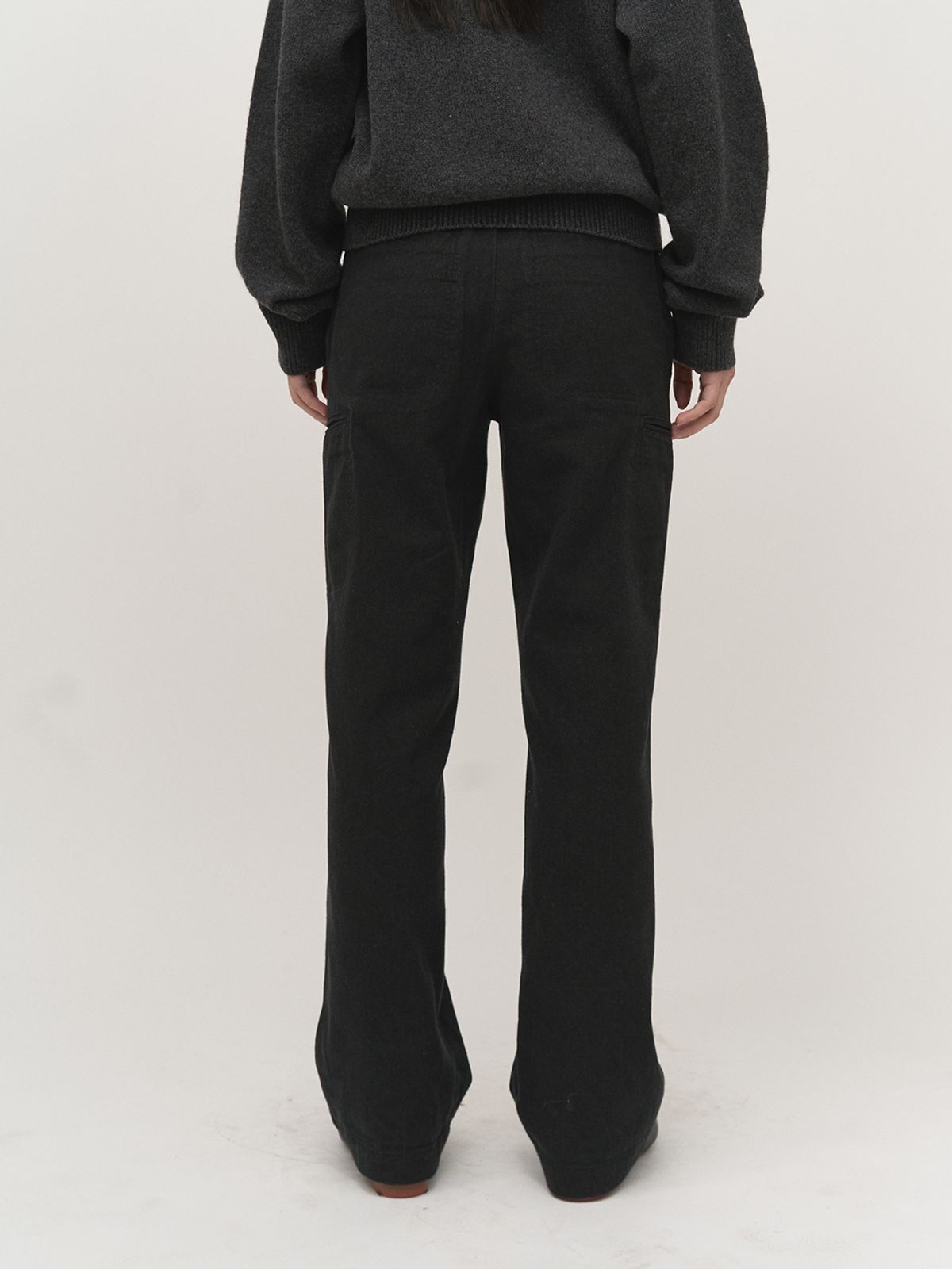러프사이드 화이트라벨(ROUGH SIDE WHITE LABEL) Side Pocket Pants Washed Black