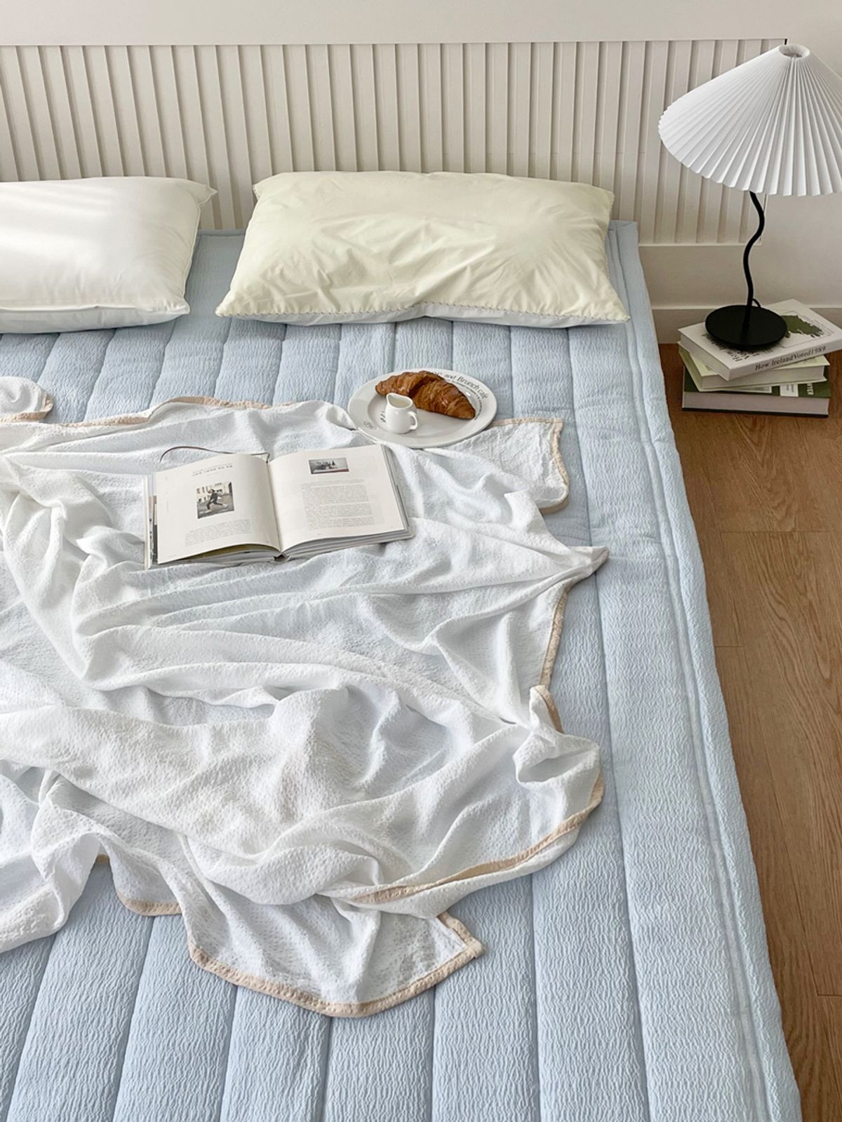 비비홈(VIVIHOME) 스노우 리플 시어서커 냉감 여름 이불패드 S/SS/Q 3colors