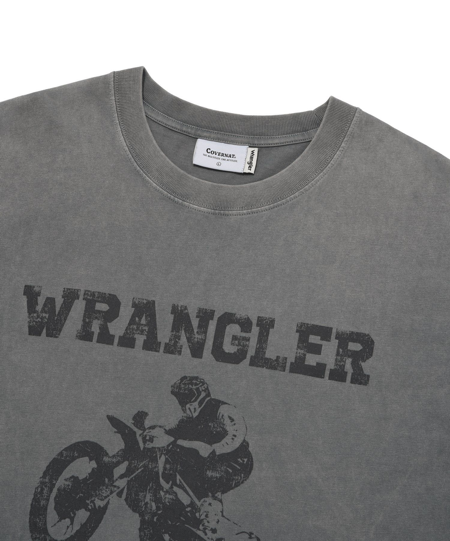Tシャツ・カットソー COVERNAT CoverNatXWrangler Motorcycle Pigment T-Shirt Black MUSINSA | COVERNAT [CovernotXWrangler] Motorcycle Pigment T