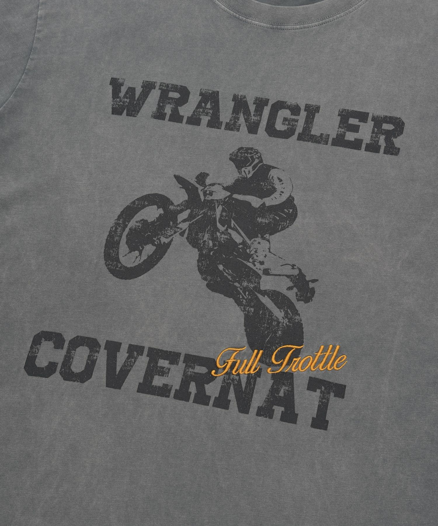 Tシャツ・カットソー COVERNAT CoverNatXWrangler Motorcycle Pigment T-Shirt White MUSINSA | COVERNAT [CovernotXWrangler] Motorcycle Pigment T