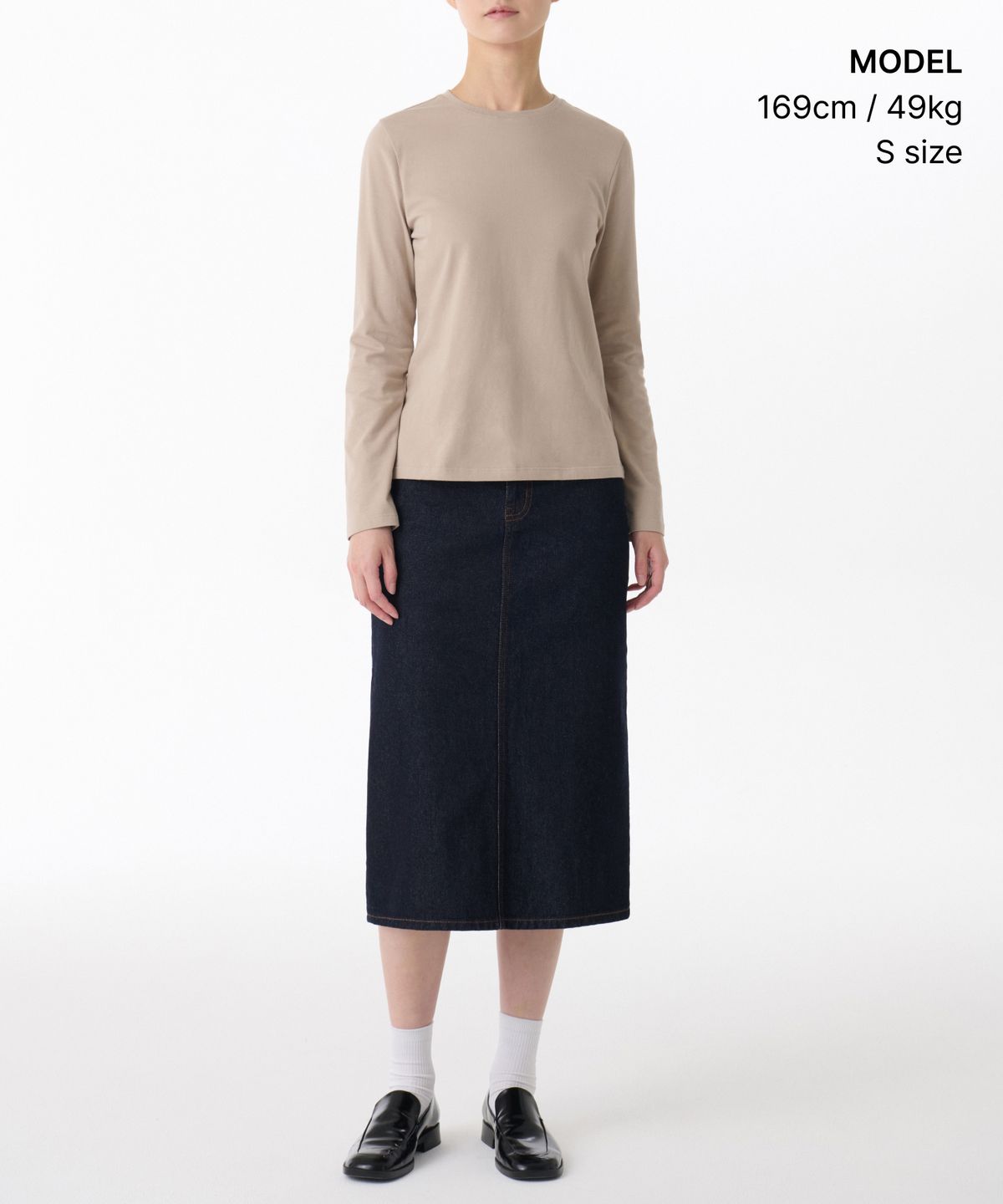 무신사 스탠다드 우먼(MUSINSA STANDARD WOMAN) 우먼즈 플렉서블 크루 넥 긴소매 티셔츠 [그레이쉬 베이지]