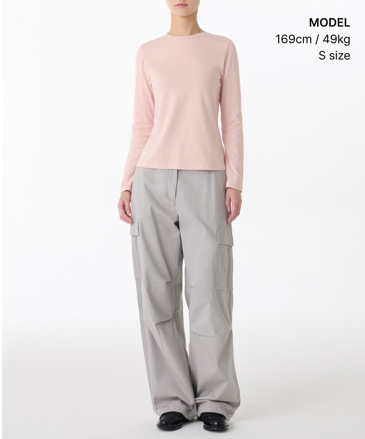 무신사 스탠다드 우먼(MUSINSA STANDARD WOMAN) 우먼즈 플렉서블 크루 넥 긴소매 티셔츠 [로즈 워터]