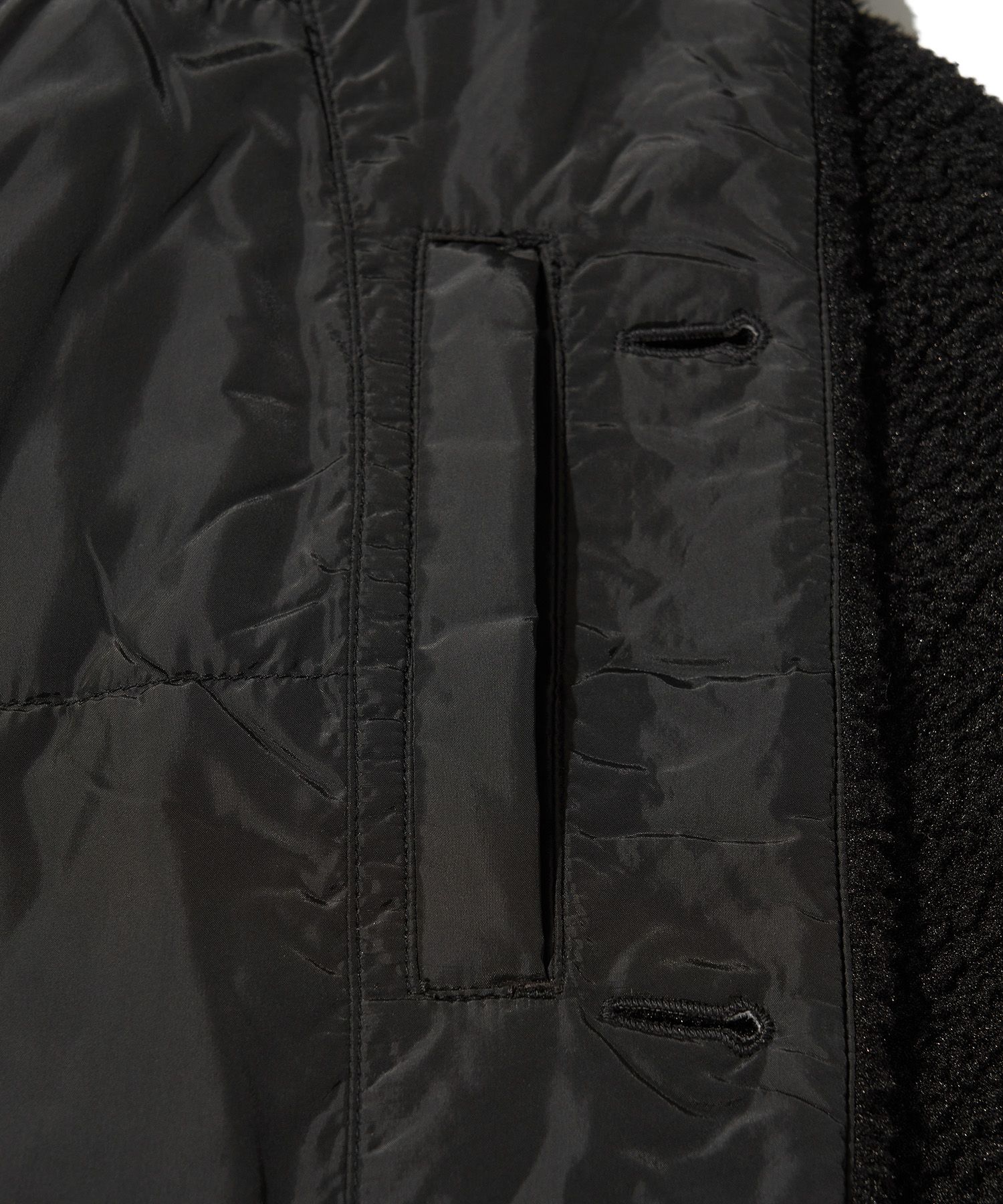 MUSINSA | URBANDTYPE Padded Fleece Varsity Jacket_Black