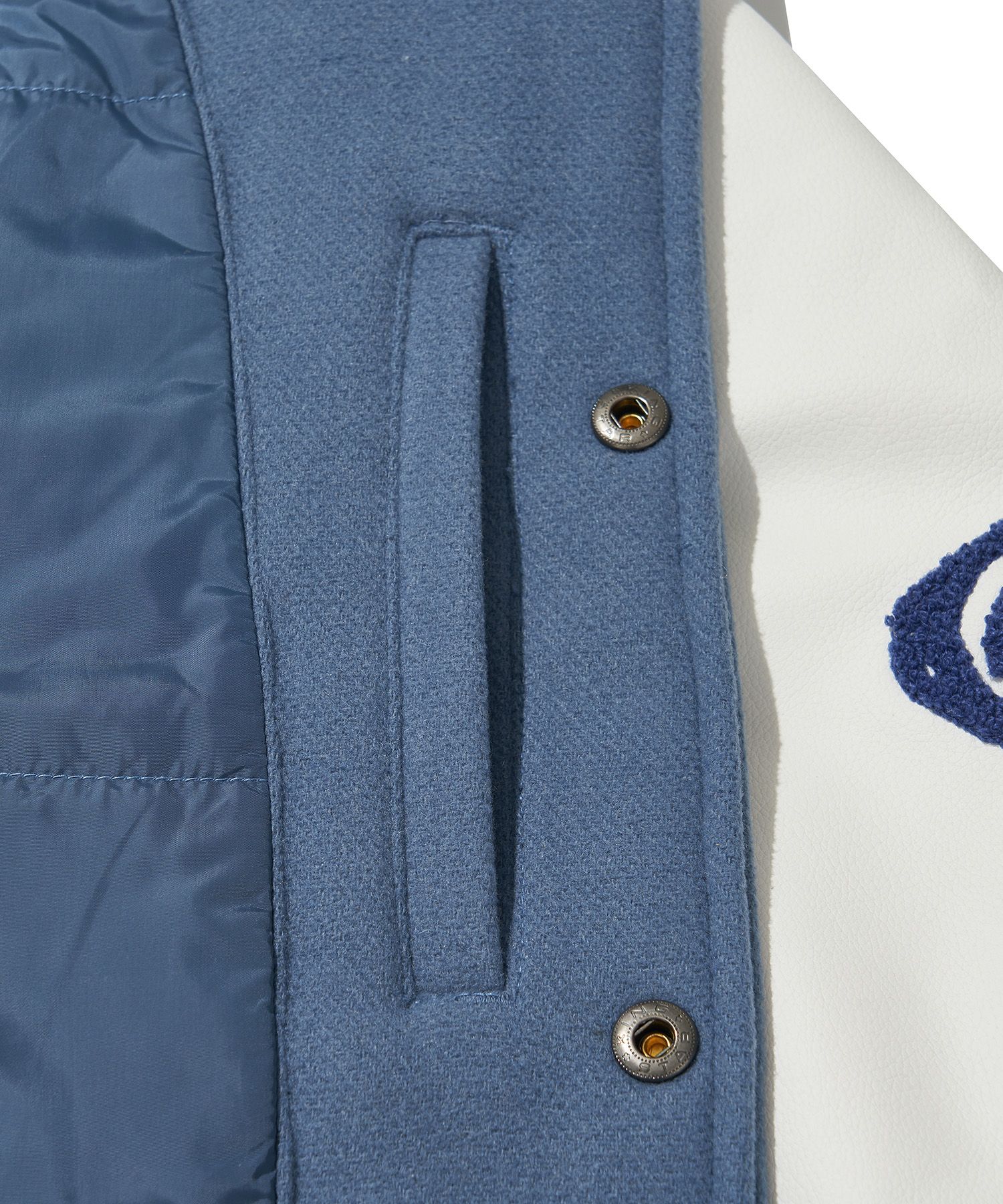 MUSINSA | URBANDTYPE UB Color Block Leather Wool Varsity