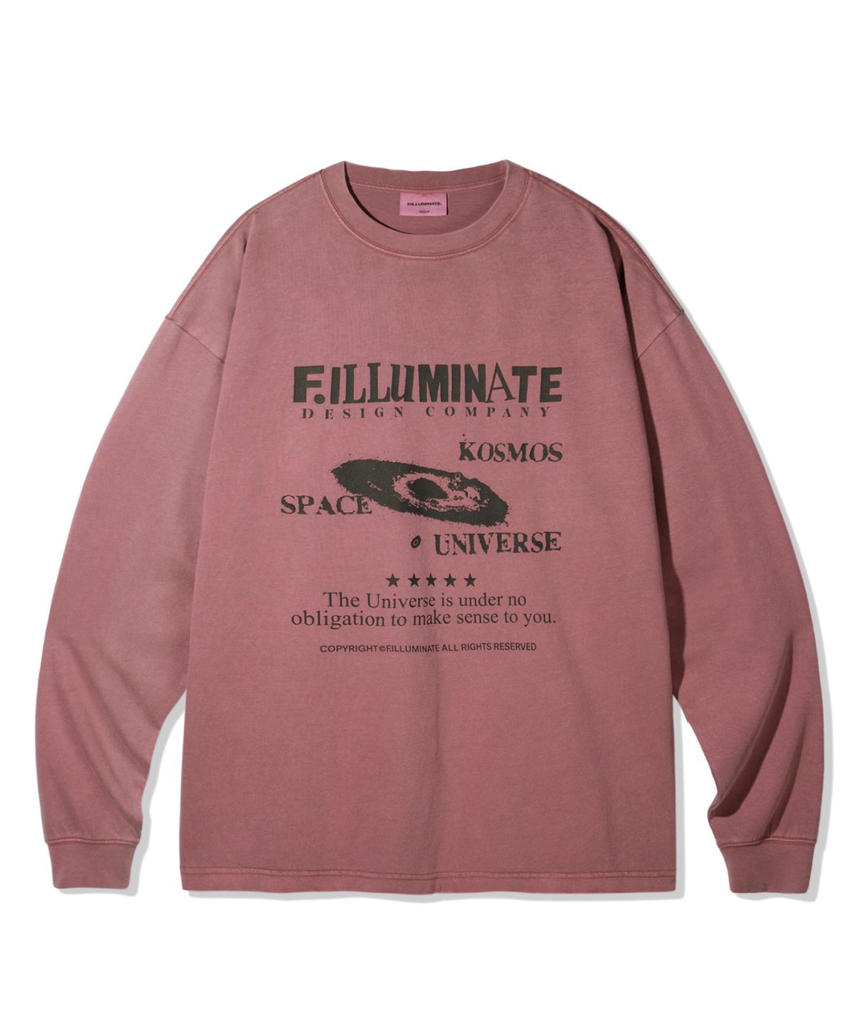 필루미네이트(FILLUMINATE) 스페이스 그래픽 피그먼트 롱 슬리브-3Color
