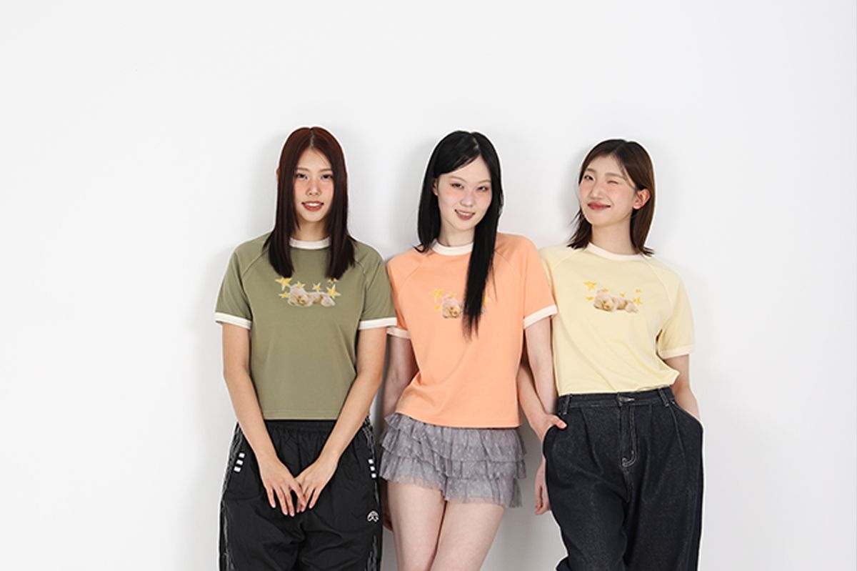 코튼리버스클럽(COTTONREBIRTHCLUB) 아트웍 라글란 반팔티셔츠 (카키)
