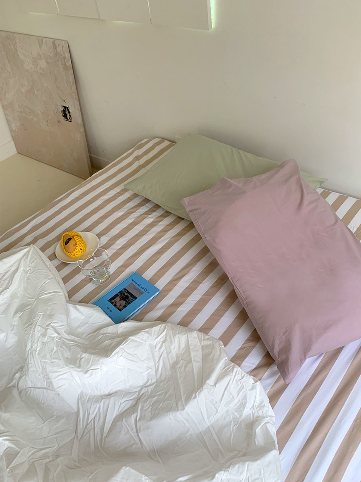 비비홈(VIVIHOME) 포니 스트라이프 순면 매트리스 커버 S/SS/Q 2colors