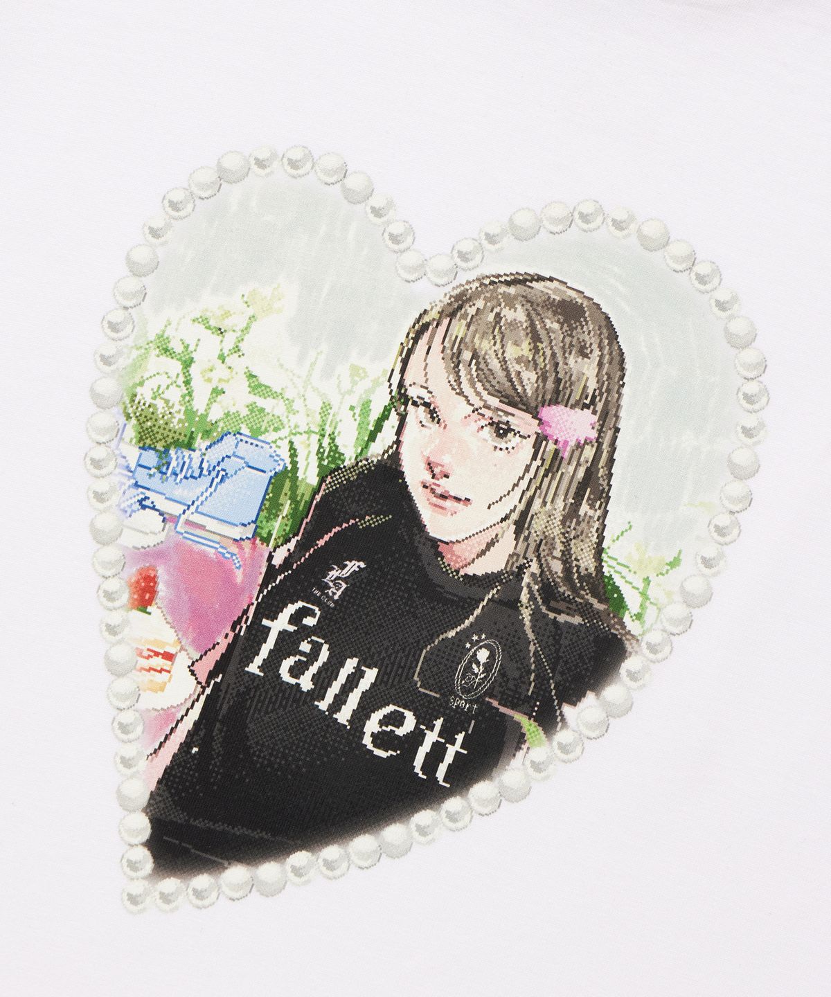 팔렛(FALLETT) [FALLETT X BAKIJOO] 하입 걸 크롭 반팔티 화이트