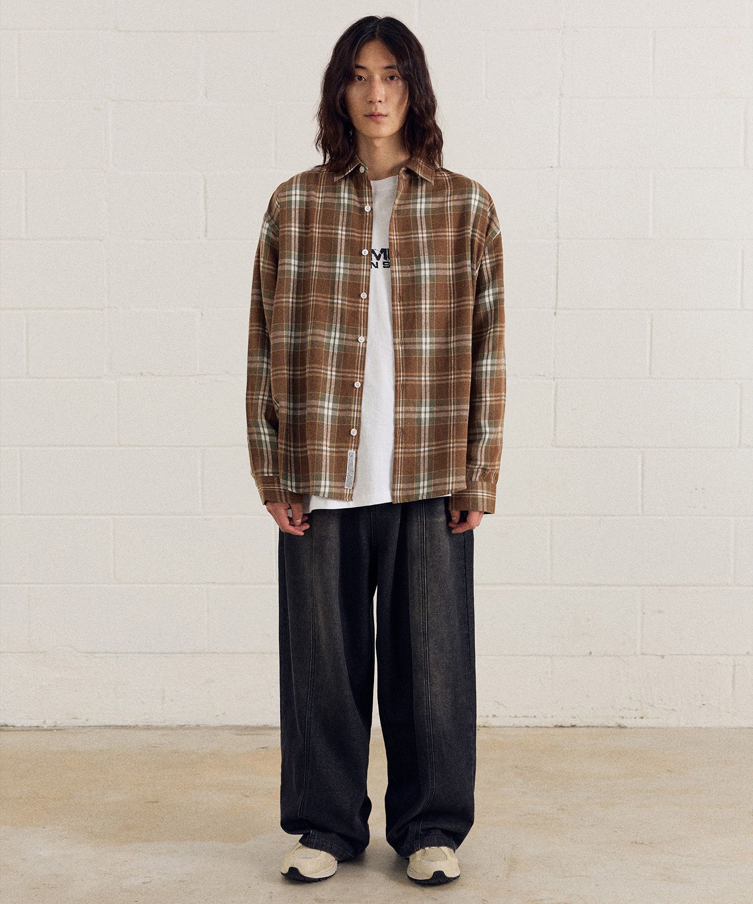 ☆F.ILLUMINATE☆ Overfit forest check shirt brown MUSINSA | FILLUMINATE Overfit Forest Check Shirt-Brown