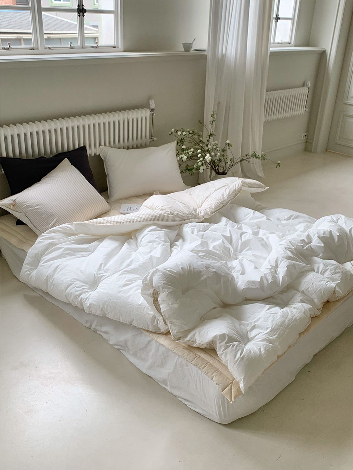 비비홈(VIVIHOME) 라인 리버서블 스트라이프 사계절 양면 60수 차렵 이불 S/SS/Q/K 6colors