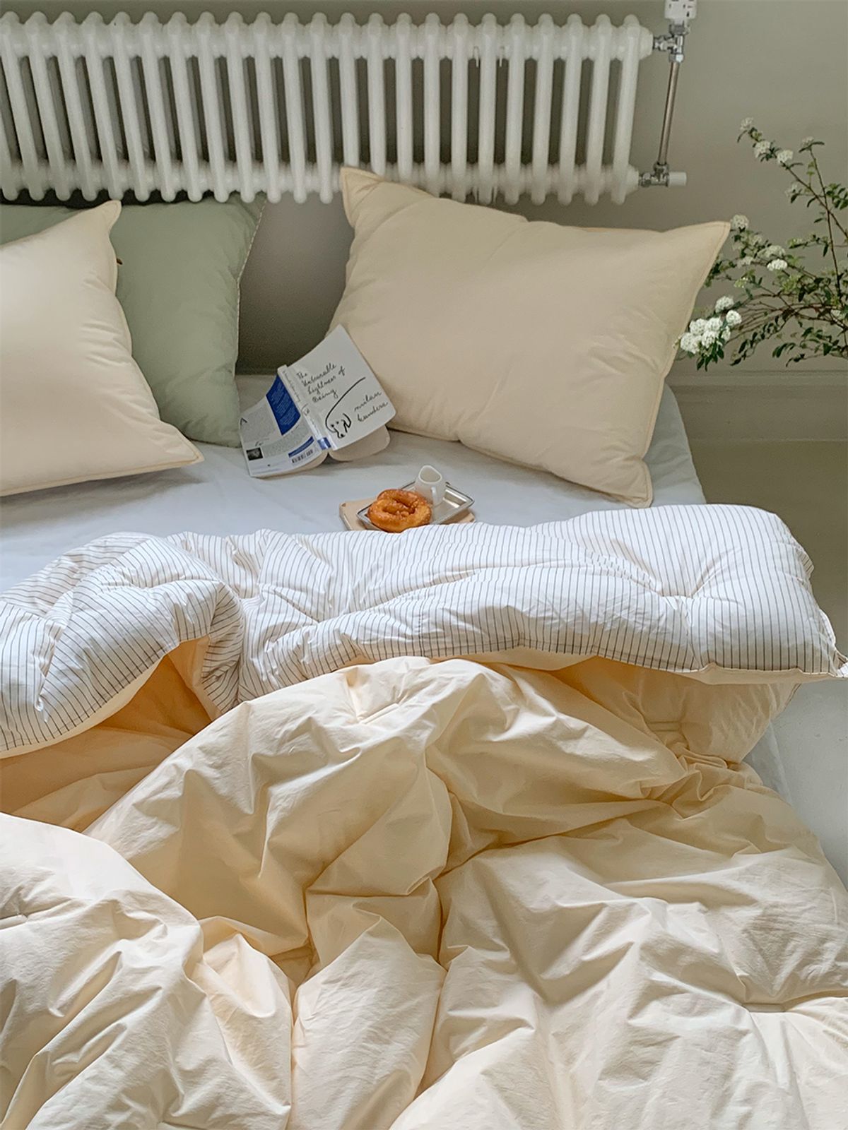 비비홈(VIVIHOME) 라인 리버서블 스트라이프 사계절 양면 60수 차렵 이불 S/SS/Q/K 6colors