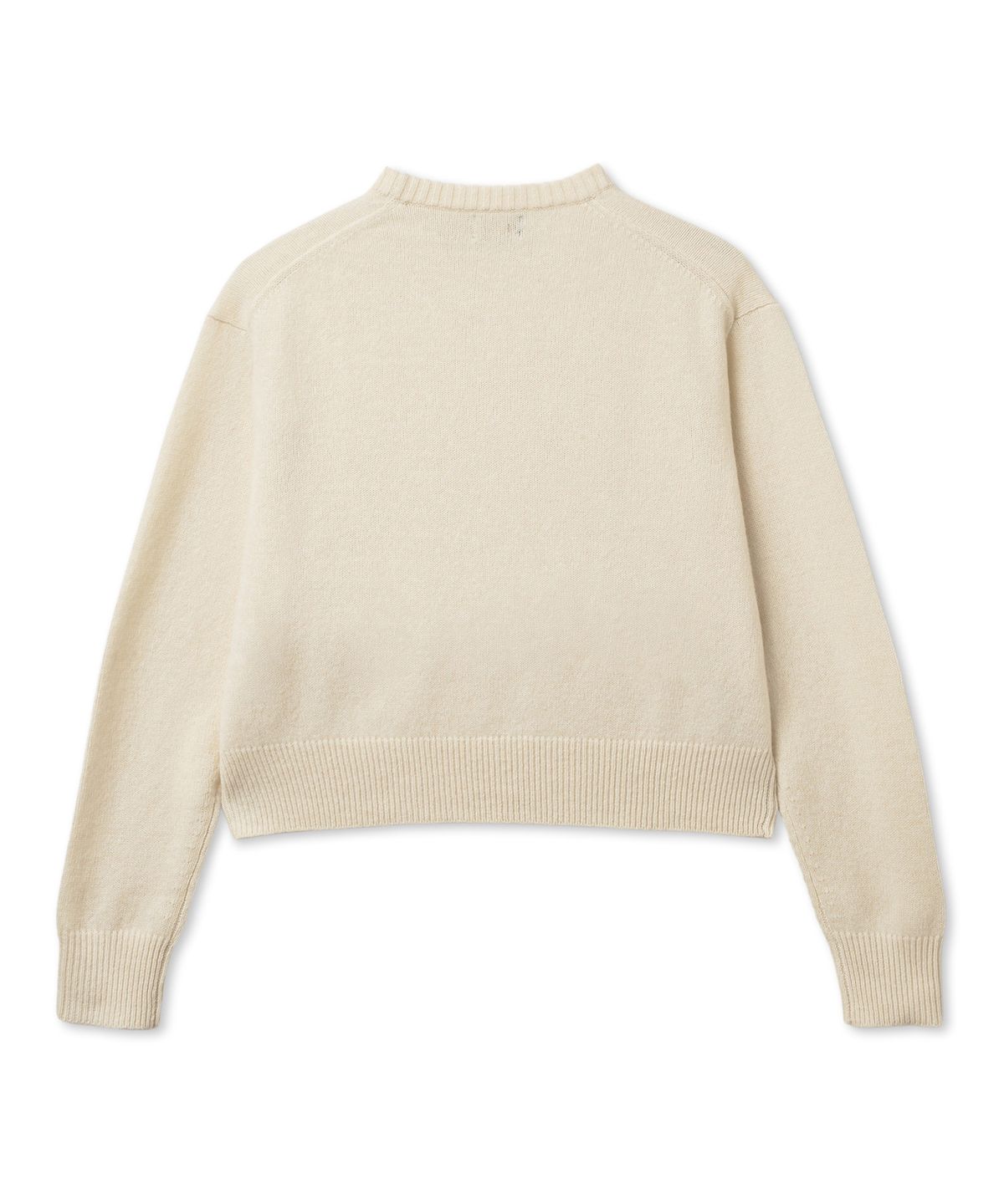 폴로 랄프 로렌(POLO RALPH LAUREN) W 울 블렌드 크롭 크루넥 스웨터-어센틱 크림