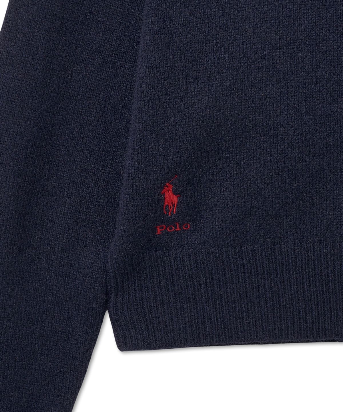 폴로 랄프 로렌(POLO RALPH LAUREN) W 울 블렌드 크롭 크루넥 스웨터-헌터 네이비