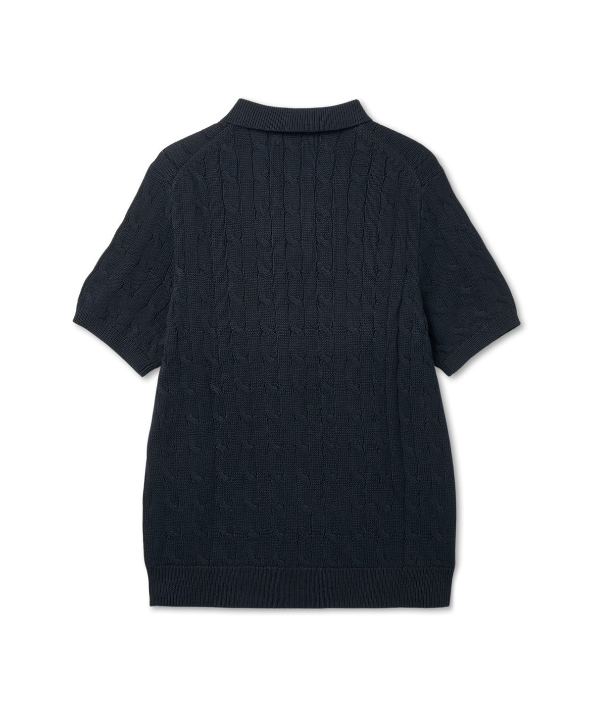폴로 랄프 로렌(POLO RALPH LAUREN) 케이블 니트 코튼 폴로 칼라 스웨터-헌터 네이비