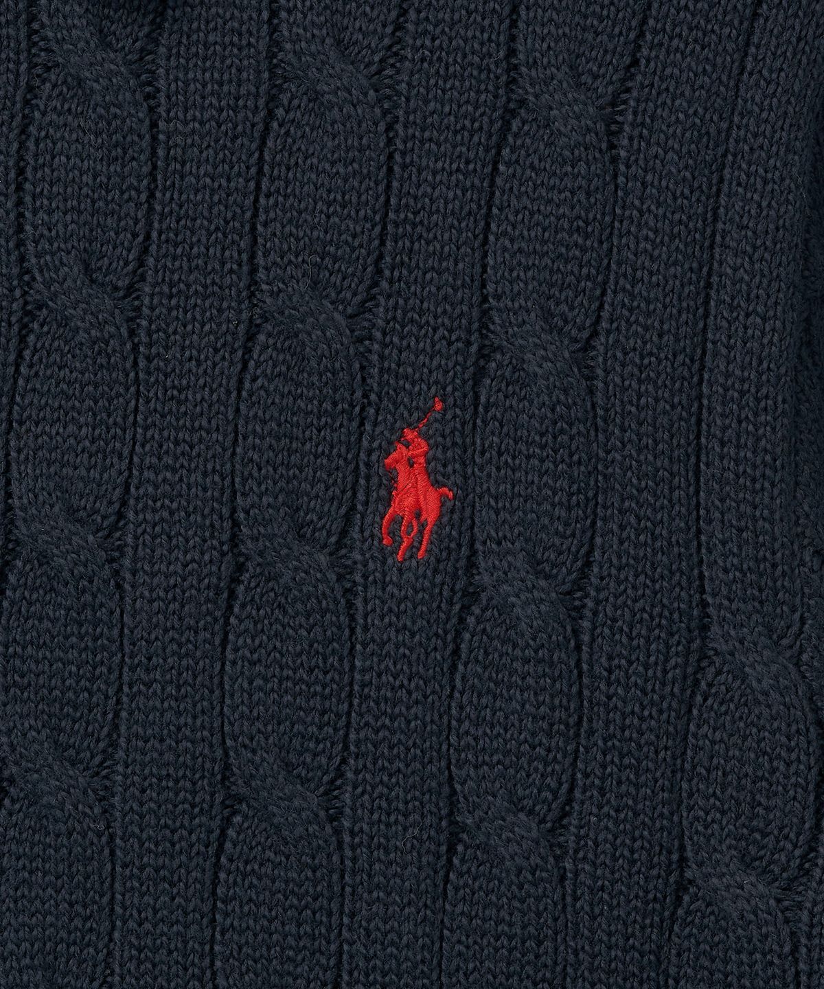 폴로 랄프 로렌(POLO RALPH LAUREN) 케이블 니트 코튼 폴로 칼라 스웨터-헌터 네이비