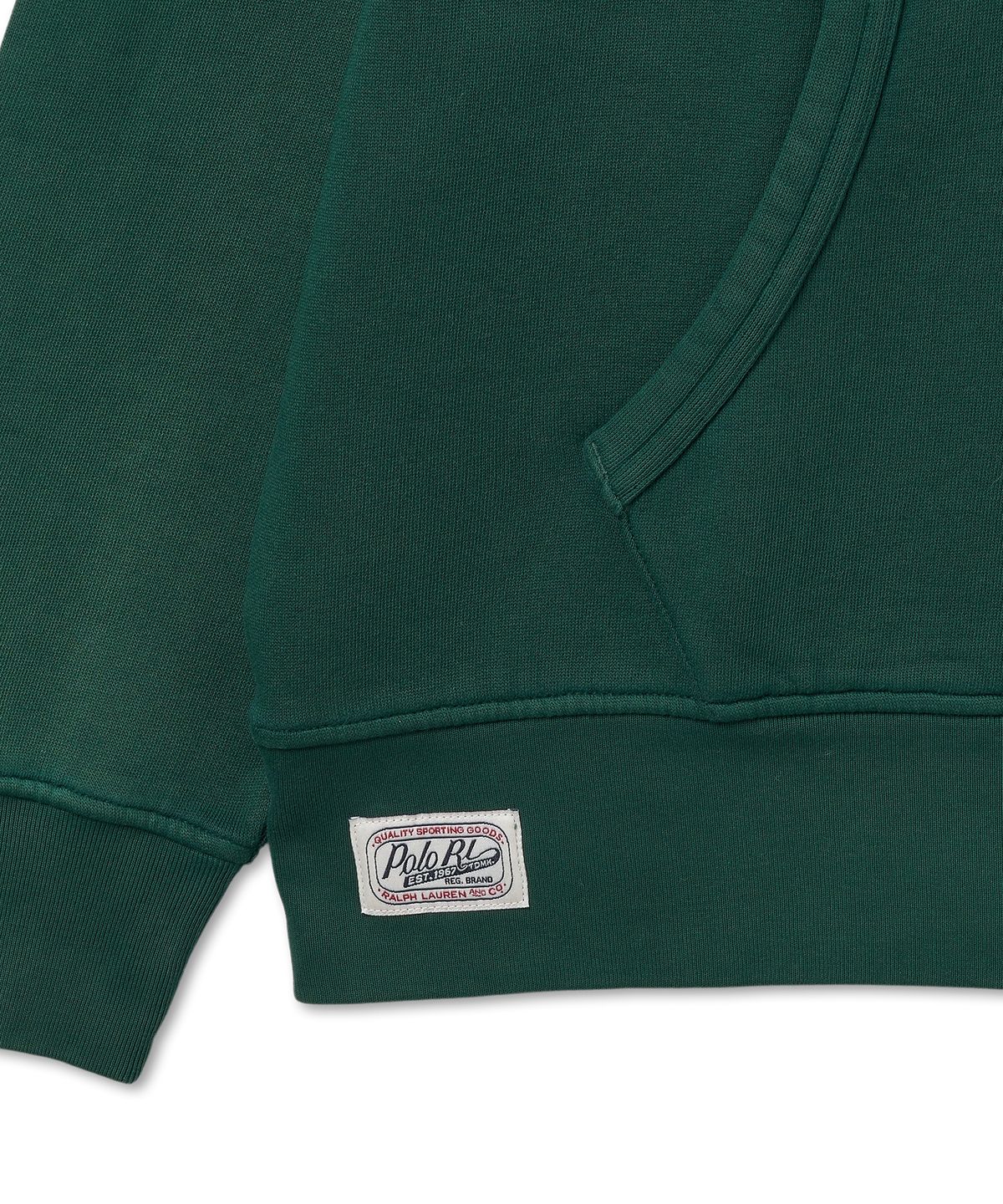 폴로 랄프 로렌(POLO RALPH LAUREN) 그래픽 플리스 쿼터 지퍼 스웨트셔츠-모스 어게이트