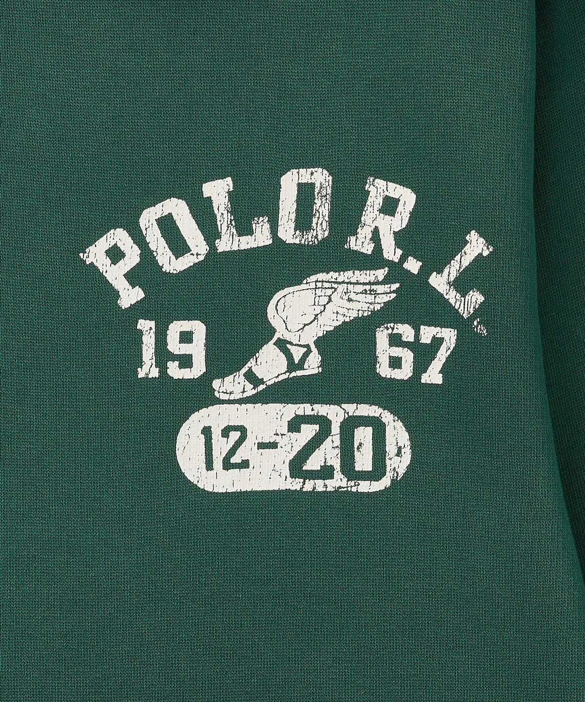 폴로 랄프 로렌(POLO RALPH LAUREN) 그래픽 플리스 쿼터 지퍼 스웨트셔츠-모스 어게이트