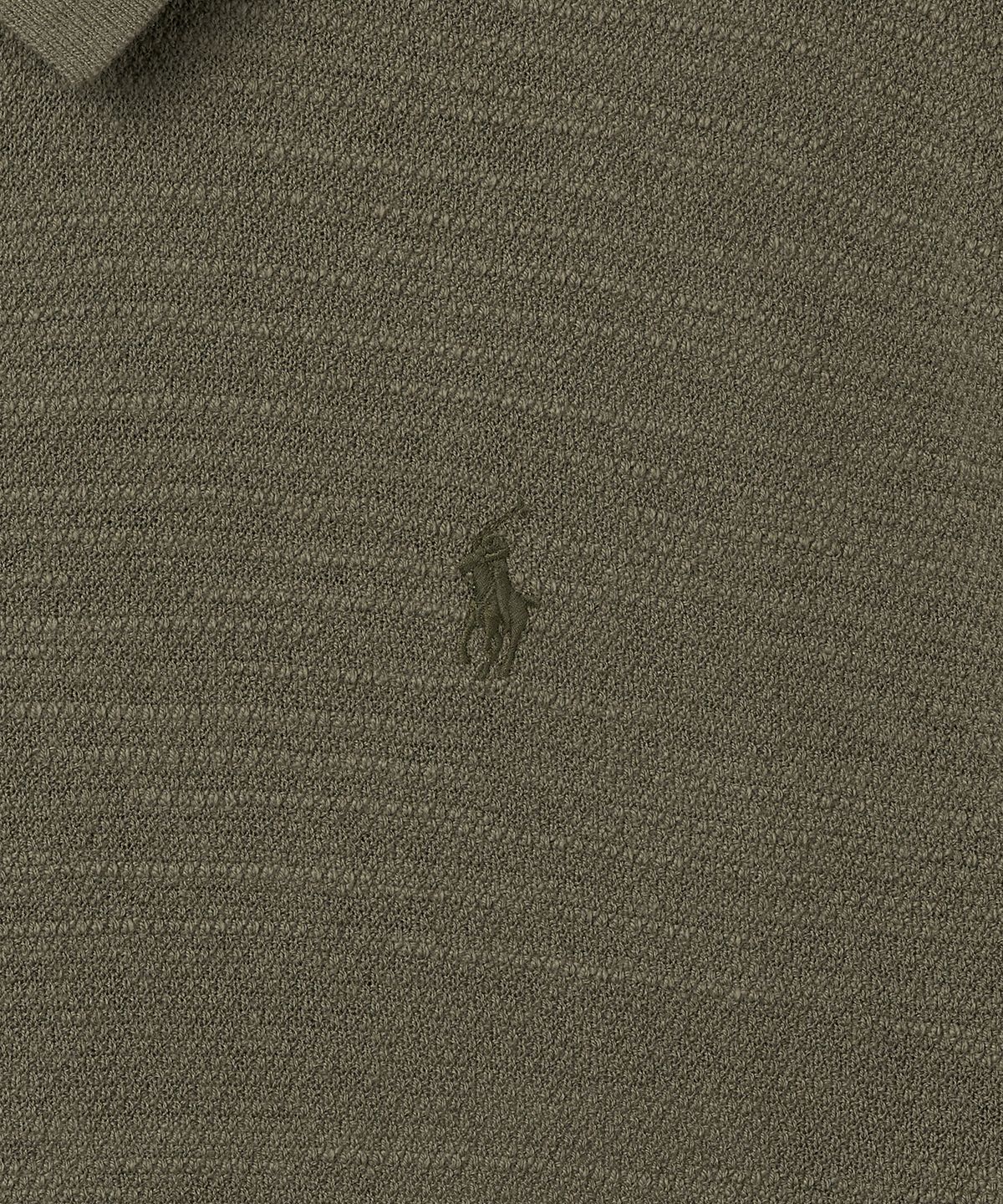 폴로 랄프 로렌(POLO RALPH LAUREN) 텍스처 코튼 리넨 셔츠 스웨터-그린