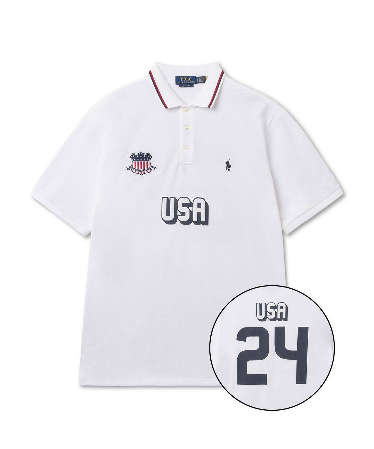 폴로 랄프 로렌(POLO RALPH LAUREN) 클래식핏 USA 폴로 셔츠-화이트