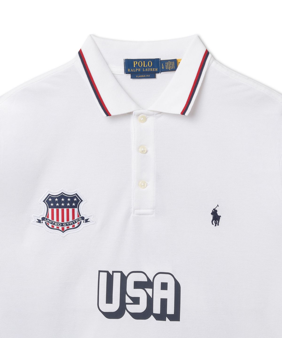 폴로 랄프 로렌(POLO RALPH LAUREN) 클래식핏 USA 폴로 셔츠-화이트