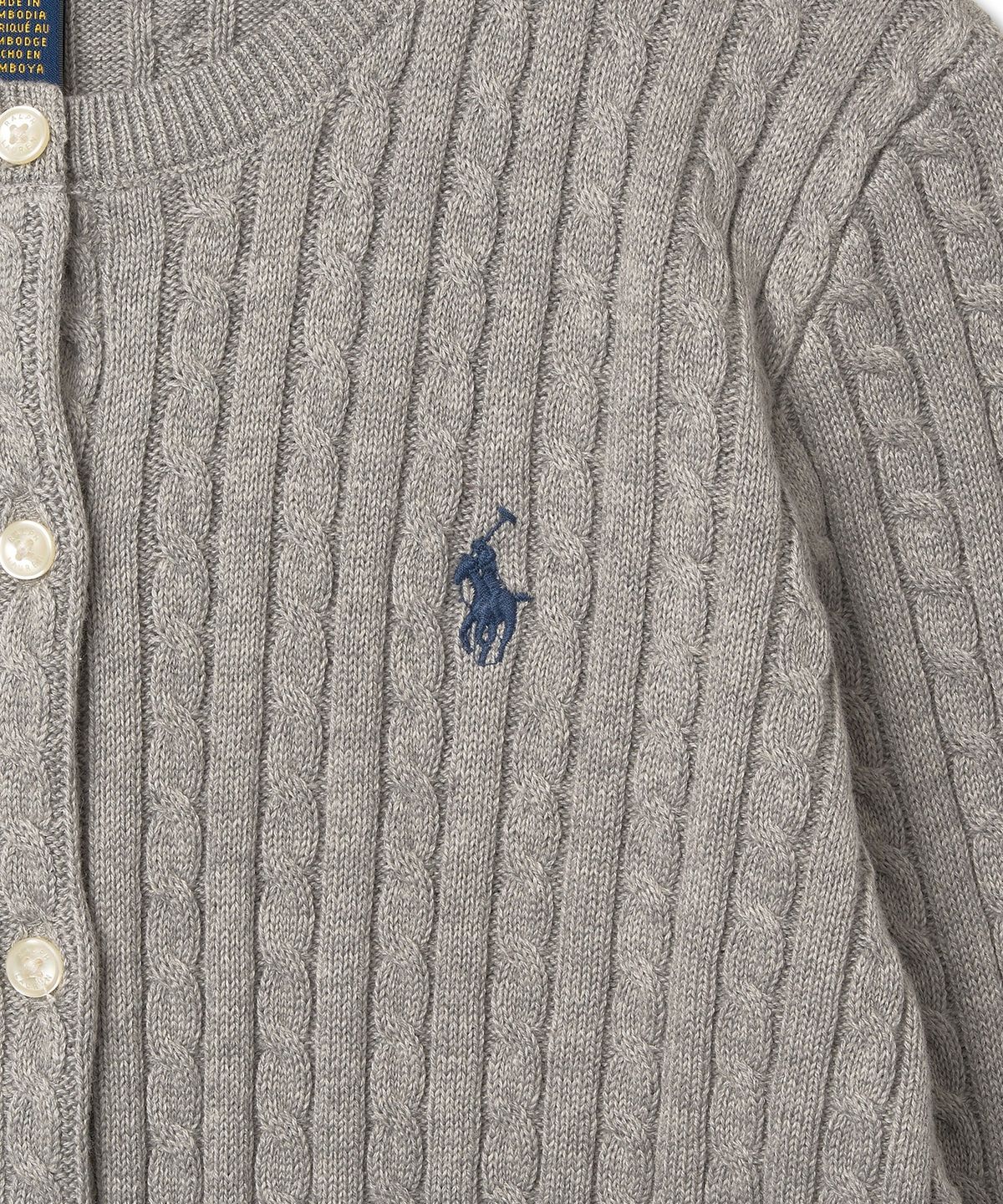폴로 랄프 로렌 칠드런(POLO RALPH LAUREN CHILDREN) 여아 8-18세 미니케이블 코튼 카디건-앤도버 헤더