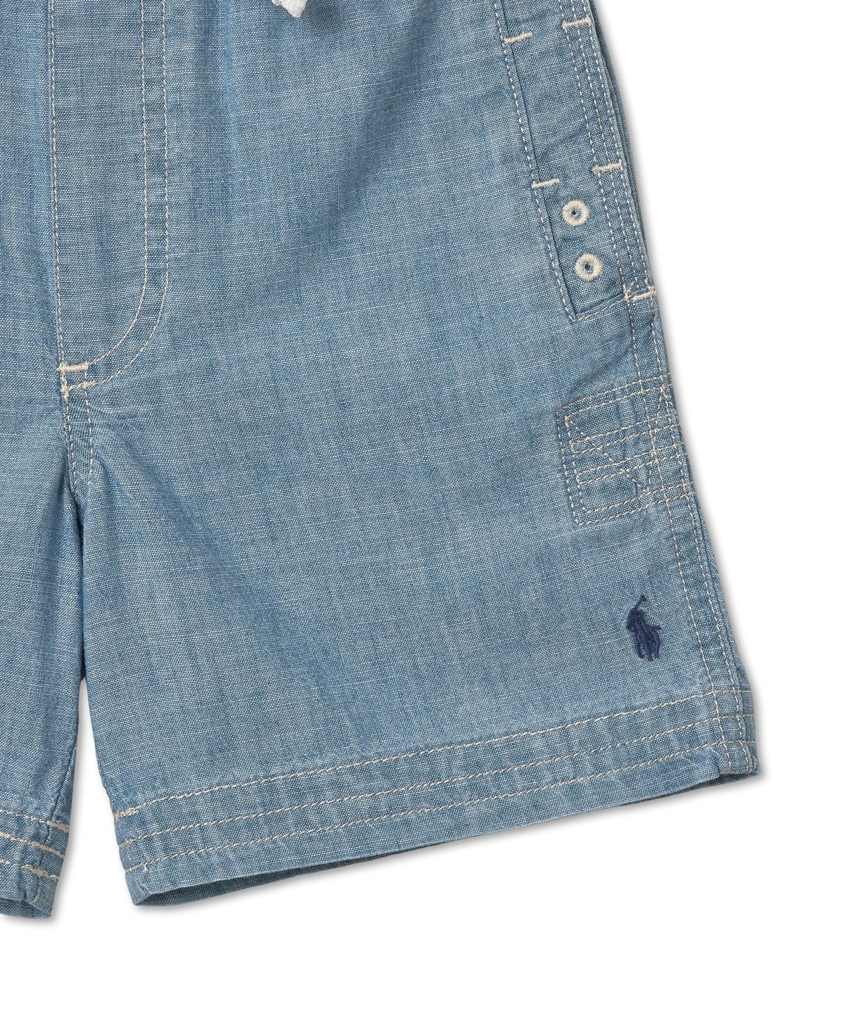폴로 랄프 로렌 칠드런(POLO RALPH LAUREN CHILDREN) 남아 4-7세 인디고 샴브레이 드로스트링 쇼트-샴브레이