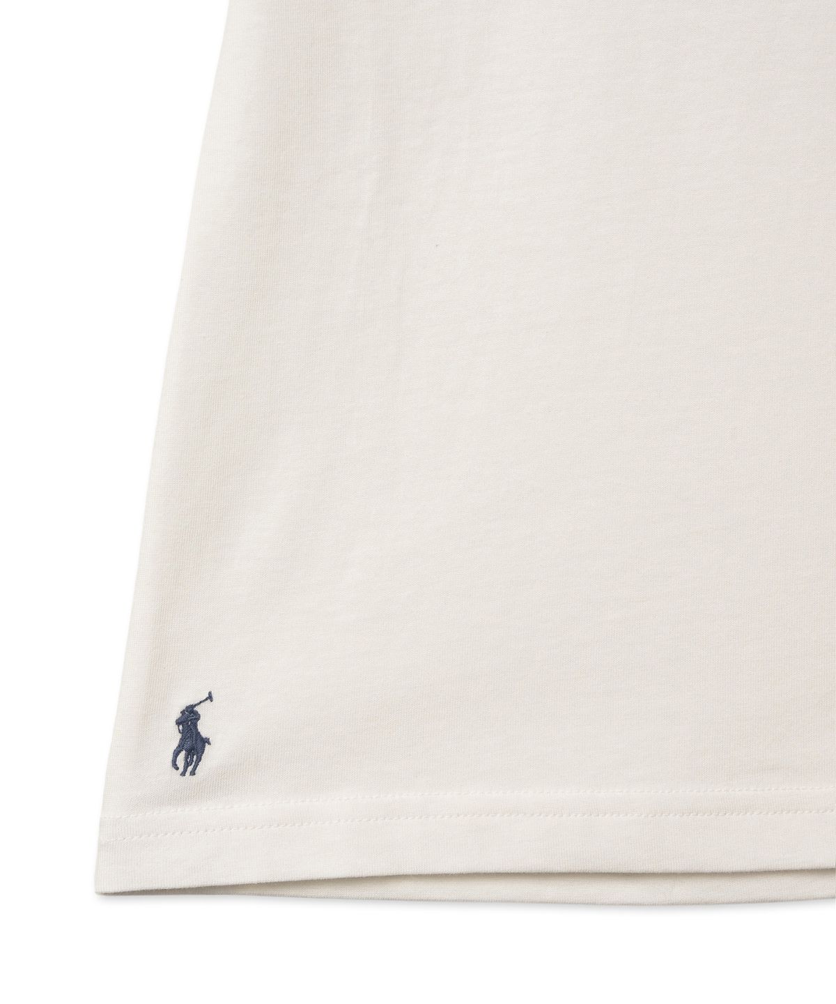 폴로 랄프 로렌 칠드런(POLO RALPH LAUREN CHILDREN) 여아 4-7세 스트라이프 로고 코튼 저지 티-덱워시 화이트
