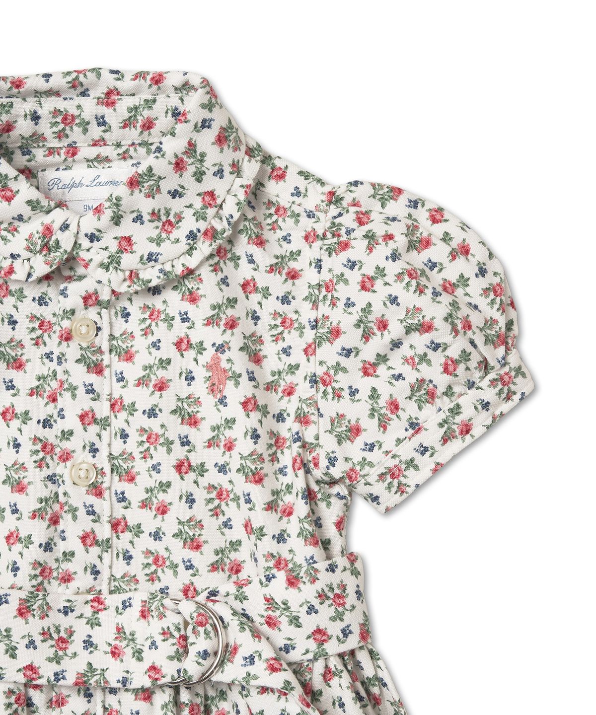 폴로 랄프 로렌 칠드런(POLO RALPH LAUREN CHILDREN) 여아 베이비 벨트 플로럴 코튼 옥스포드 셔츠드레스-플로럴