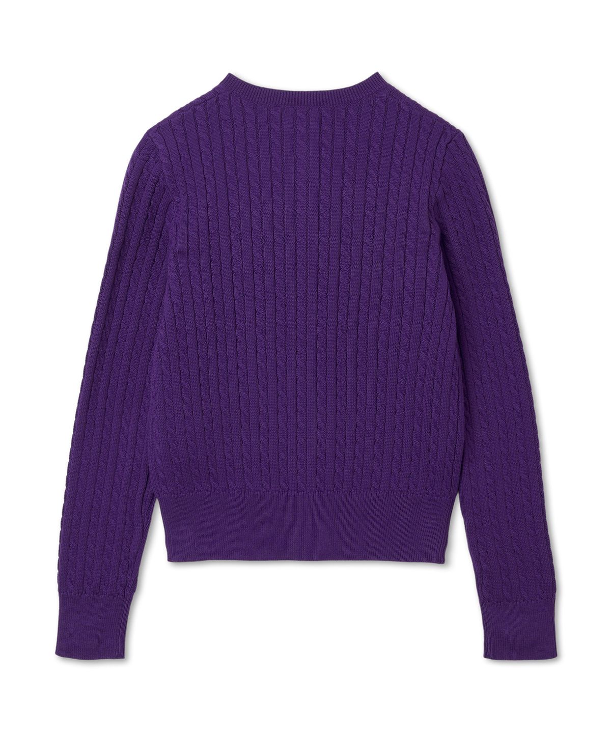 폴로 랄프 로렌 칠드런(POLO RALPH LAUREN CHILDREN) 여아 7-16세 폴로 베어 미니 케이블 코튼 카디건-퍼플