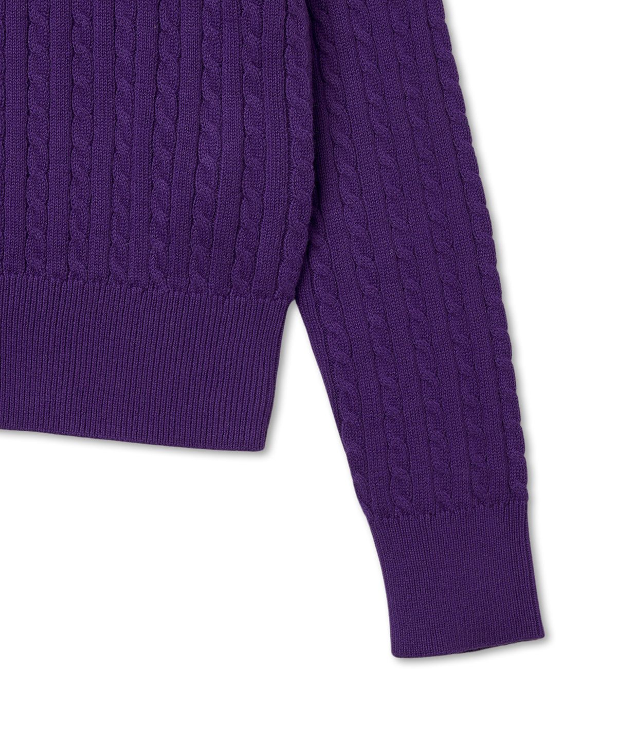 폴로 랄프 로렌 칠드런(POLO RALPH LAUREN CHILDREN) 여아 7-16세 폴로 베어 미니 케이블 코튼 카디건-퍼플