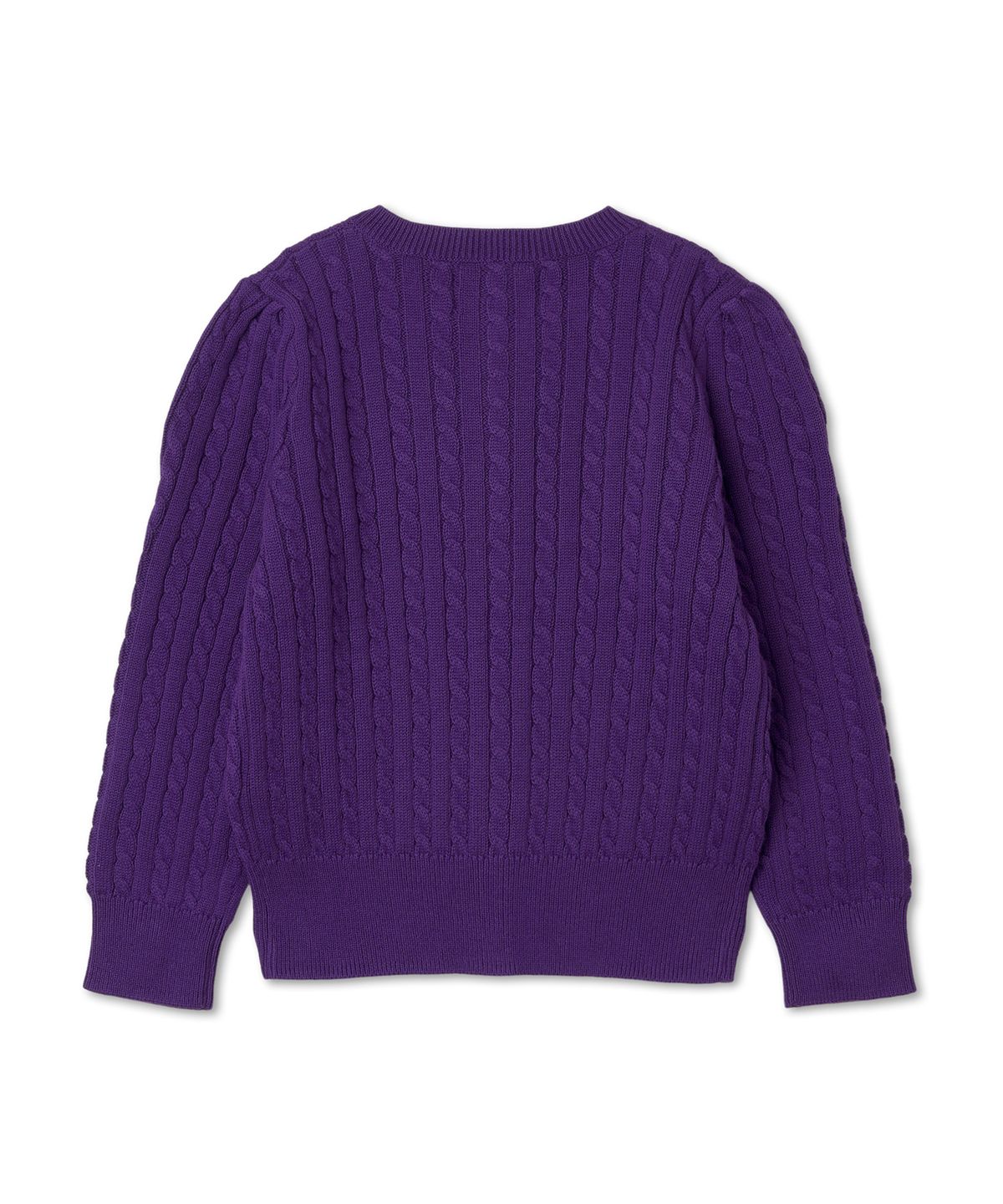 폴로 랄프 로렌 칠드런(POLO RALPH LAUREN CHILDREN) 여아 2-7세 폴로 베어 미니 케이블 코튼 카디건-퍼플