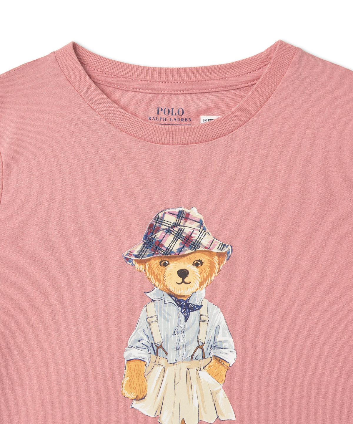 폴로 랄프 로렌 칠드런(POLO RALPH LAUREN CHILDREN) 여아 베이비 폴로 베어 코튼 저지 티-티클드 핑크