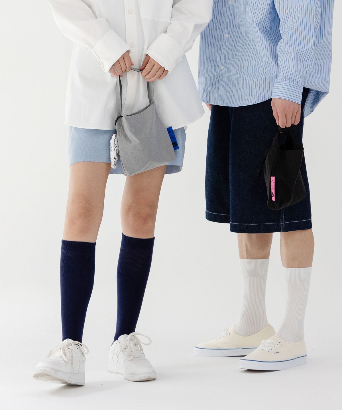 스튜디오 싹스탑(STUDIO SOCKSTOP) 타비 심플 나일론 미니 에코백 & 파우치 SET