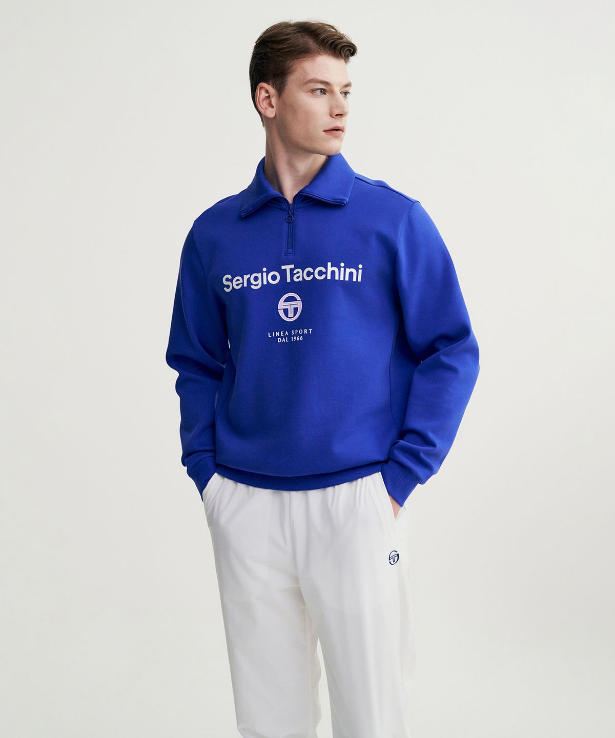 세르지오 타키니(SERGIO TACCHINI) U 고트 쿠쉬라이트 하프집업 맨투맨 (D.Blue)