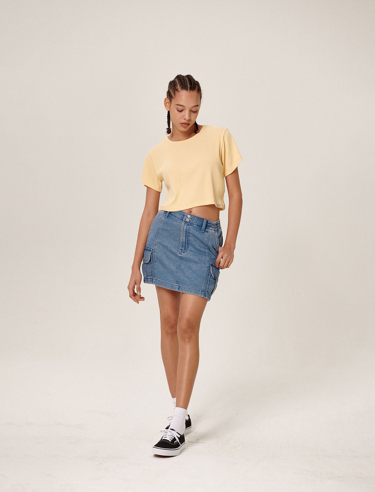 플랫웨이브 인 서울(FLATWAVE IN SEOUL) Samar Crop T-Shirt Yellow