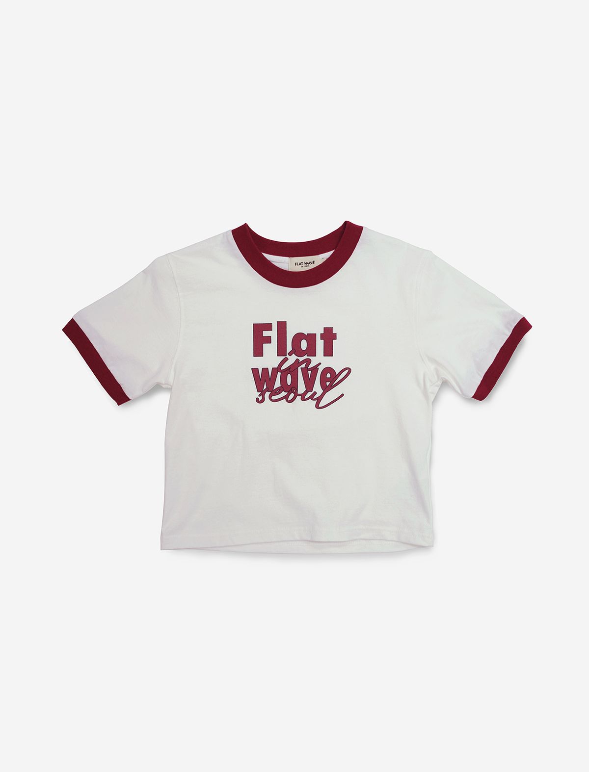 플랫웨이브 인 서울(FLATWAVE IN SEOUL) Mnai Crop Print T-Shirt White