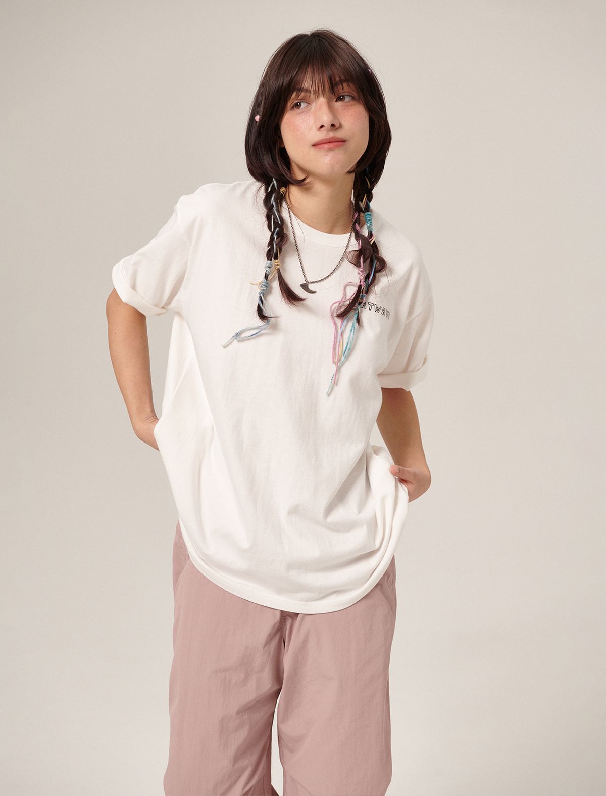 플랫웨이브 인 서울(FLATWAVE IN SEOUL) Doodly Print T-Shirt White
