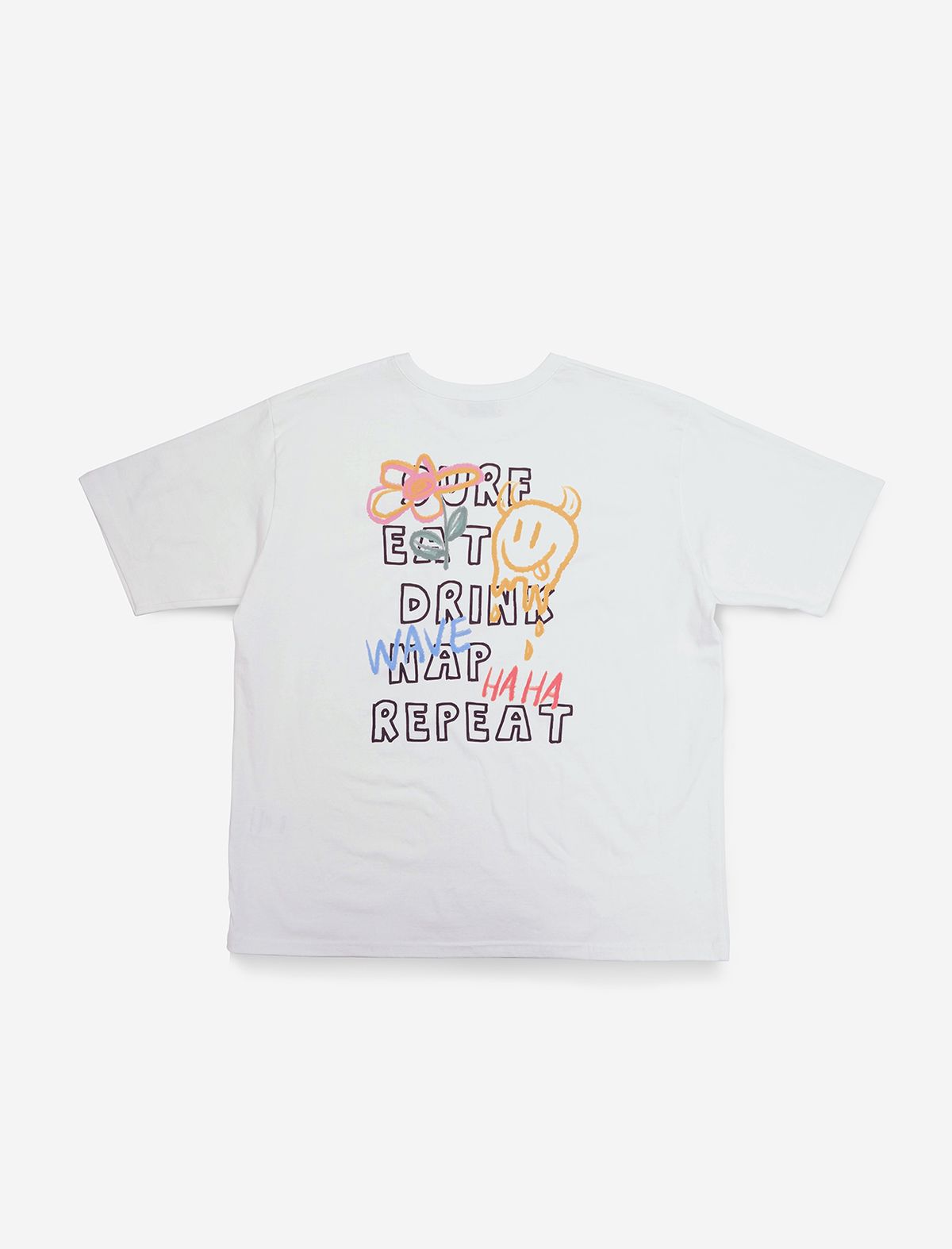 플랫웨이브 인 서울(FLATWAVE IN SEOUL) Doodly Print T-Shirt White