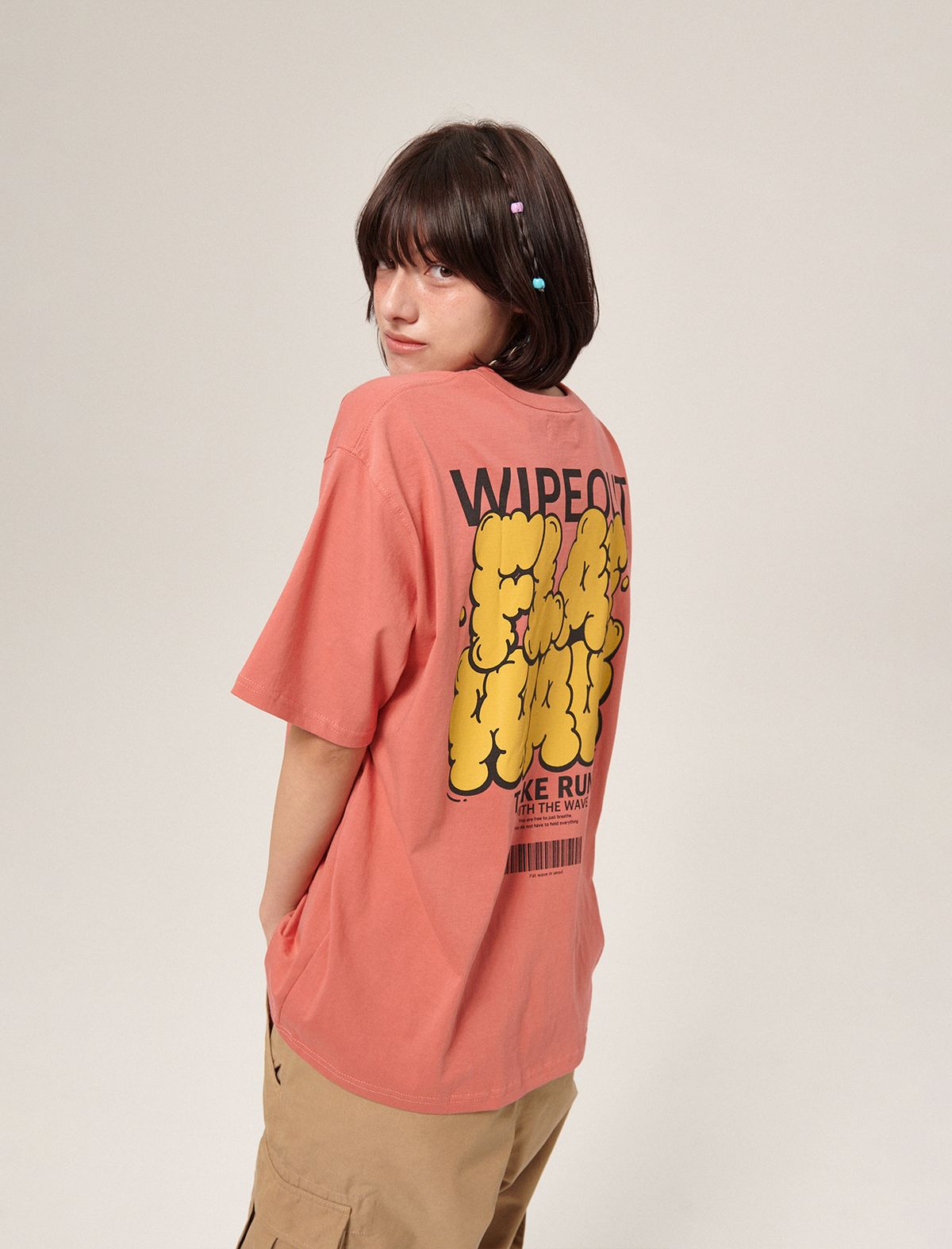 플랫웨이브 인 서울(FLATWAVE IN SEOUL) Blou Print T-Shirt Brick