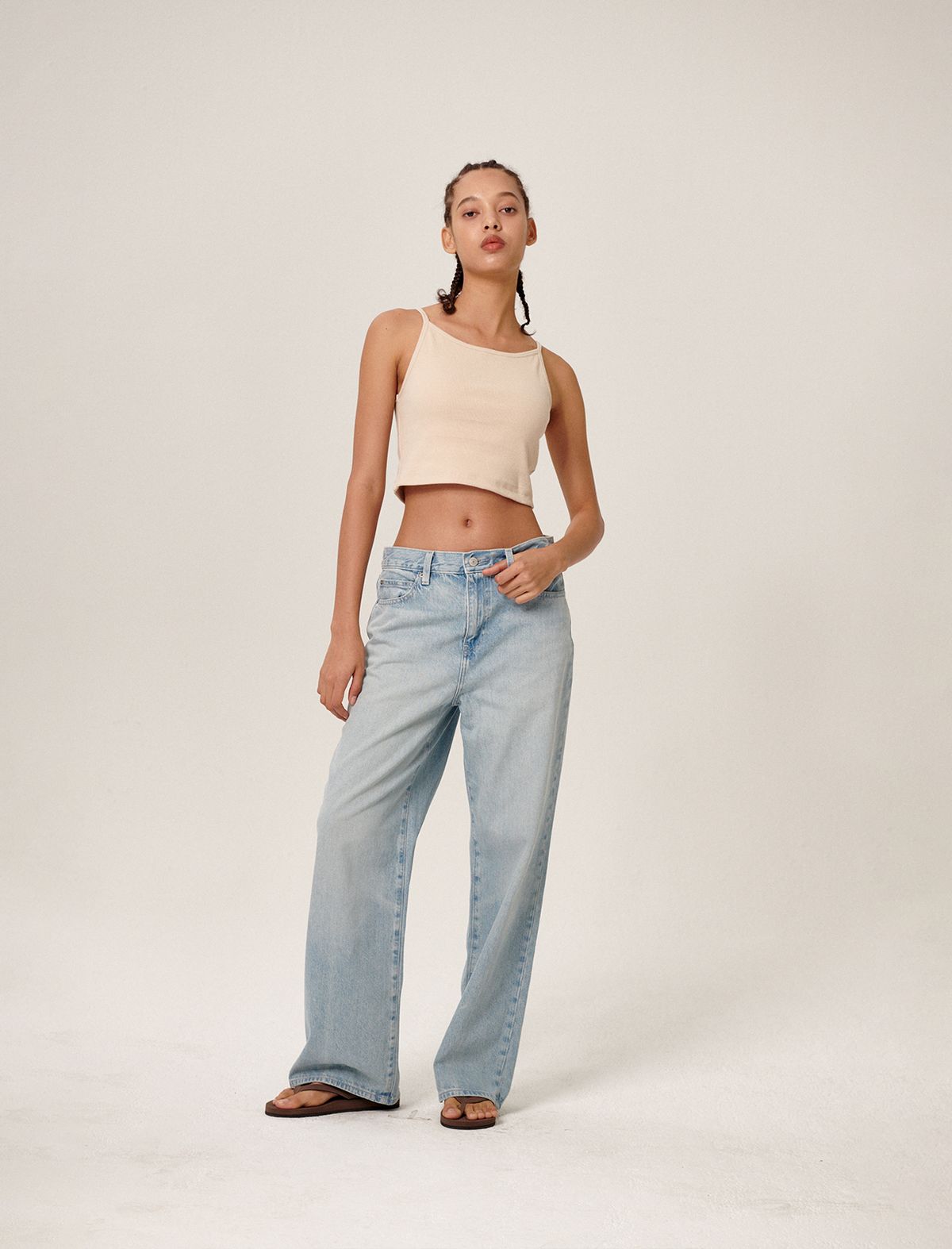 플랫웨이브 인 서울(FLATWAVE IN SEOUL) Tiam Crop Bra Top Beige