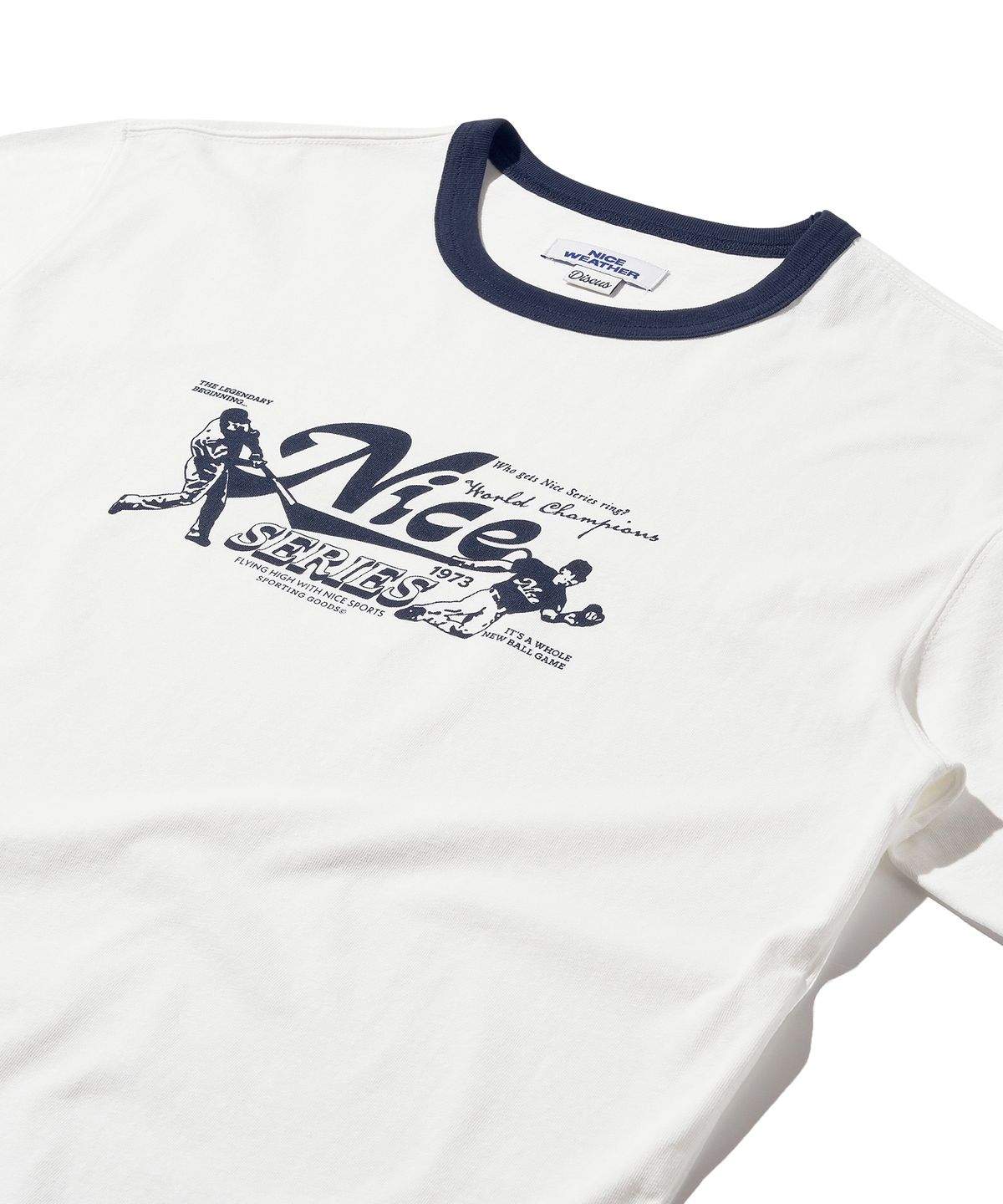 디스커스 애슬레틱(DISCUS ATHLETIC) 나이스웨더 컬래버 Nice Series Ringer T-shirt Off White