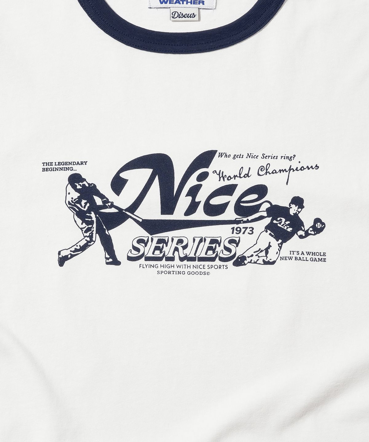 디스커스 애슬레틱(DISCUS ATHLETIC) 나이스웨더 컬래버 Nice Series Ringer T-shirt Off White