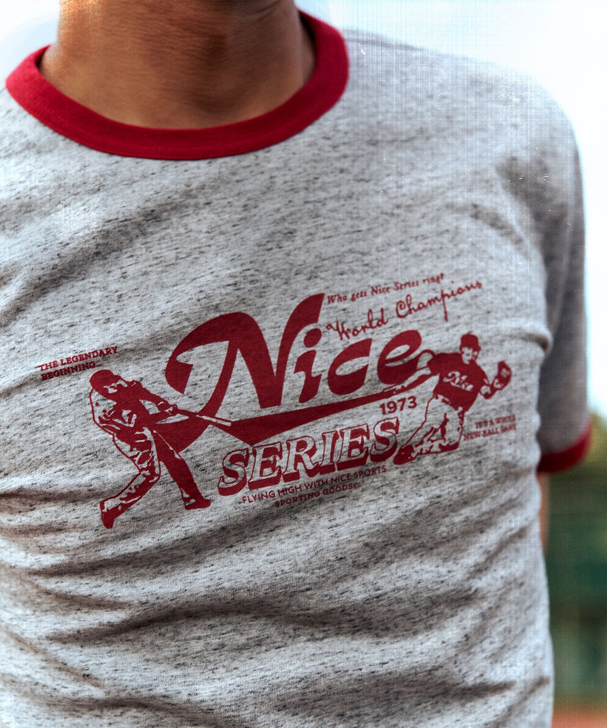 디스커스 애슬레틱(DISCUS ATHLETIC) 나이스웨더 컬래버 Nice Series Ringer T-shirt H.Grey
