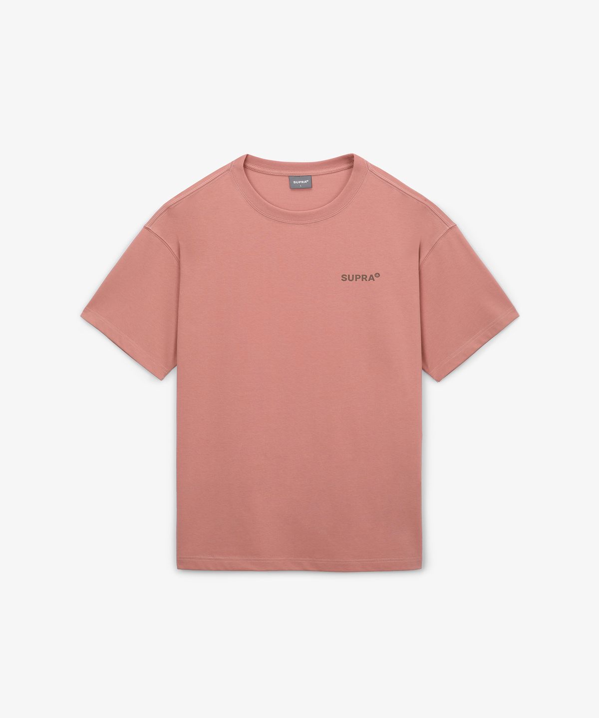 수프라(SUPRA) 에센셜 스몰 레터링 로고 베이직 반팔티셔츠(PINK)