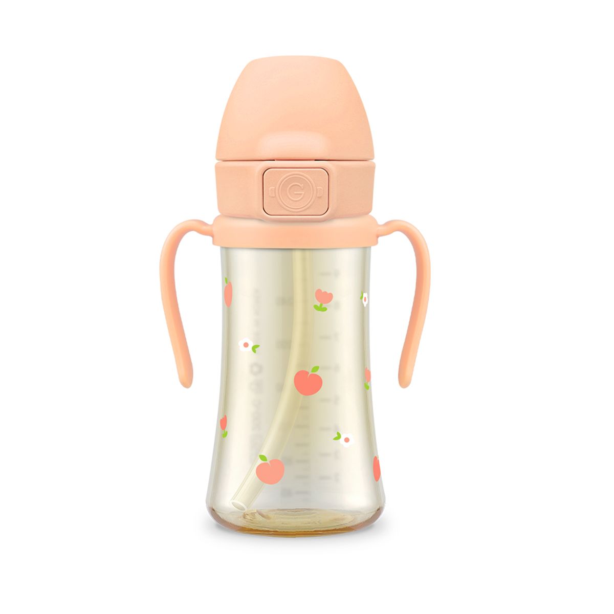그로미미(GROSMIMI) PPSU 피치플라워 300ml 빨대컵 (로제코랄)
