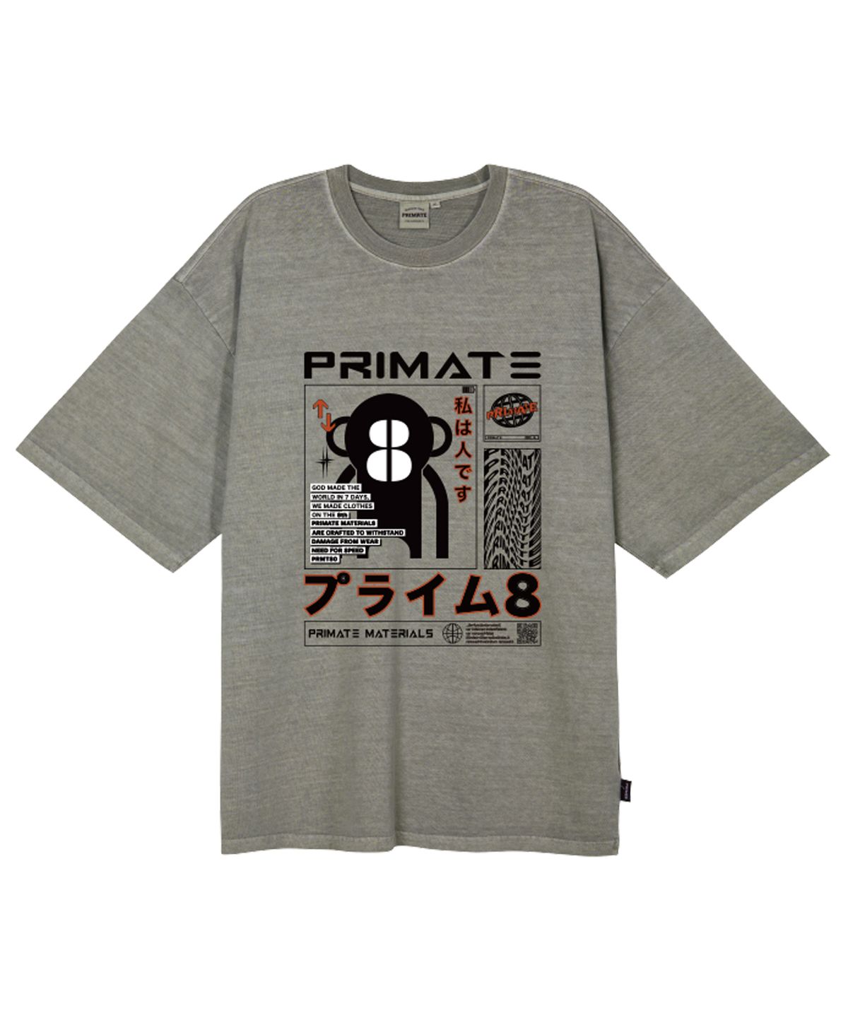 프라임에이트(PRIMATE) MARSHMELLO 오버핏 피그먼트 반팔티셔츠 4 COLORS