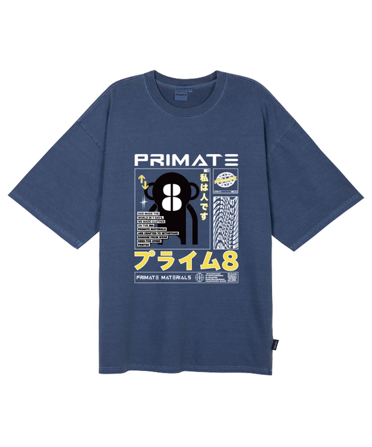 프라임에이트(PRIMATE) MARSHMELLO 오버핏 피그먼트 반팔티셔츠 4 COLORS