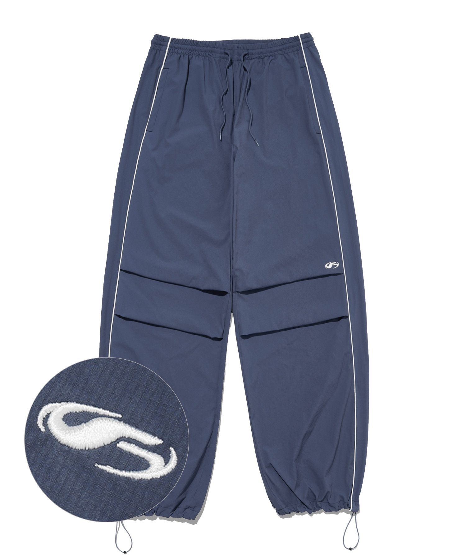 ふわりん MUSINSA公式 | FILLUMINATE Nylon Two Tuck Piping Pants - Blue